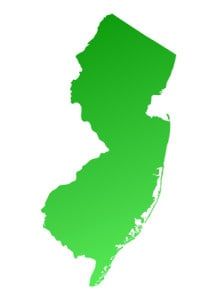 Green gradient New Jersey map, USA