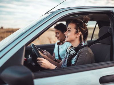 this is a photo of a driver and friend